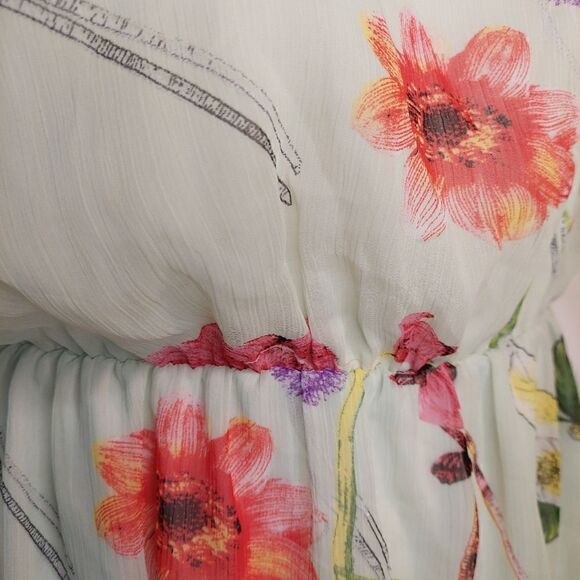 Sleeveless High-Low Suzy Shire Floral Light Green Summer Dress - Picture 11 of 15